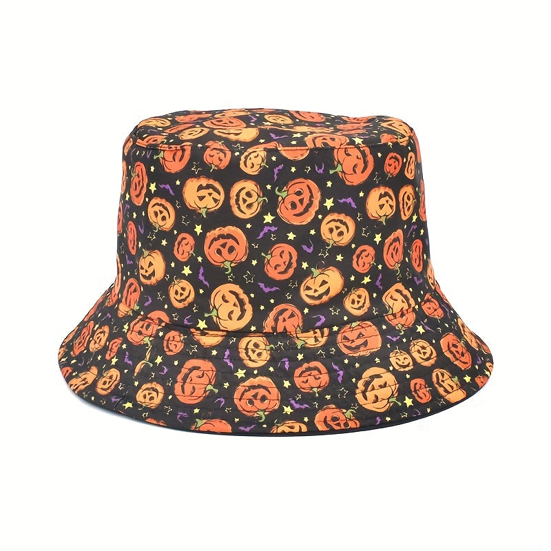Skull Ghost Print Bucket Hat Halloween Cartoon Sunscreen Basin Hats
