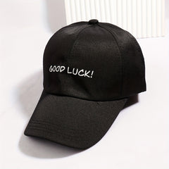 Good Luck Print Baseball Cap Sun Hat Adjustable