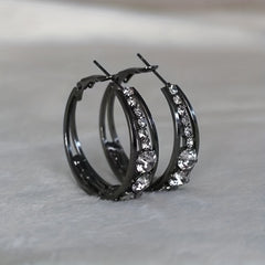 Explosive Style Wind Rhinestone Large Circle Earrings
