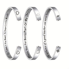 Stainless Steel Letters Cuff Bracelet for Teacher