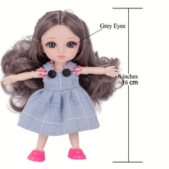 6 Inch Small Bjd Dolls High Eyes For Children's Clothing Pink Princess