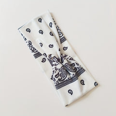 2pcs Boho Headband Stretchy Criss Cross Hair Band Sports Sweatband Paisley Print
