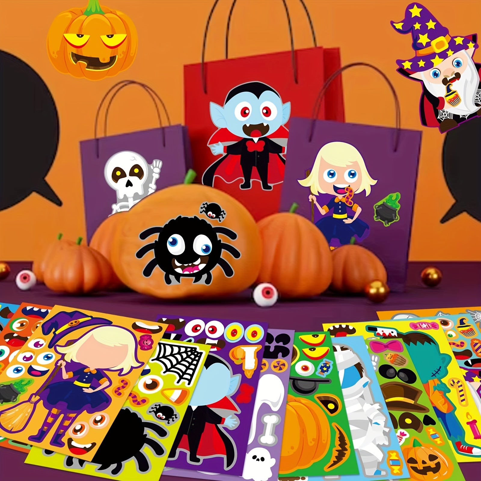 Make Your Own Halloween Characters Mix and Match Stickers