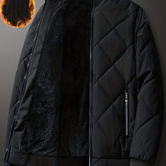 Sherpa Lined Varsity Jacket Men's Fleece Baseball Coat