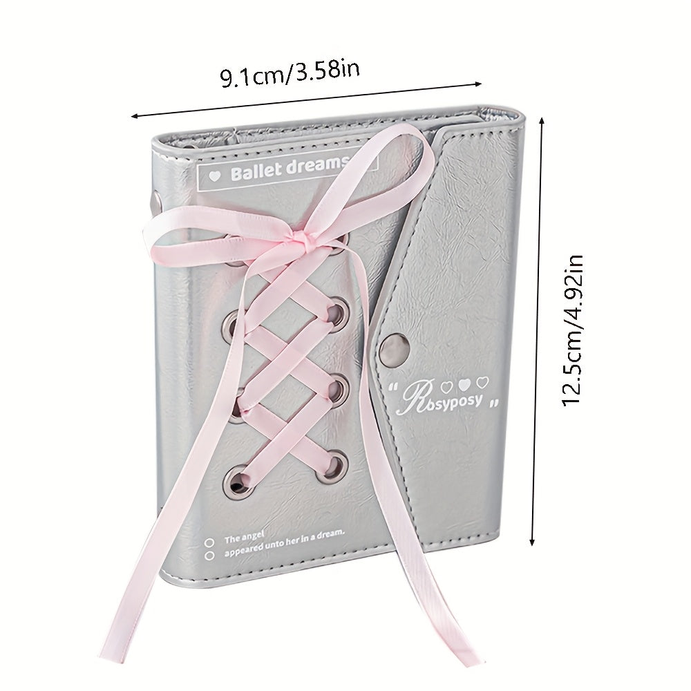 Stylish Ribbon Notebook Envelope Diary Display Window Laced Detail Journal