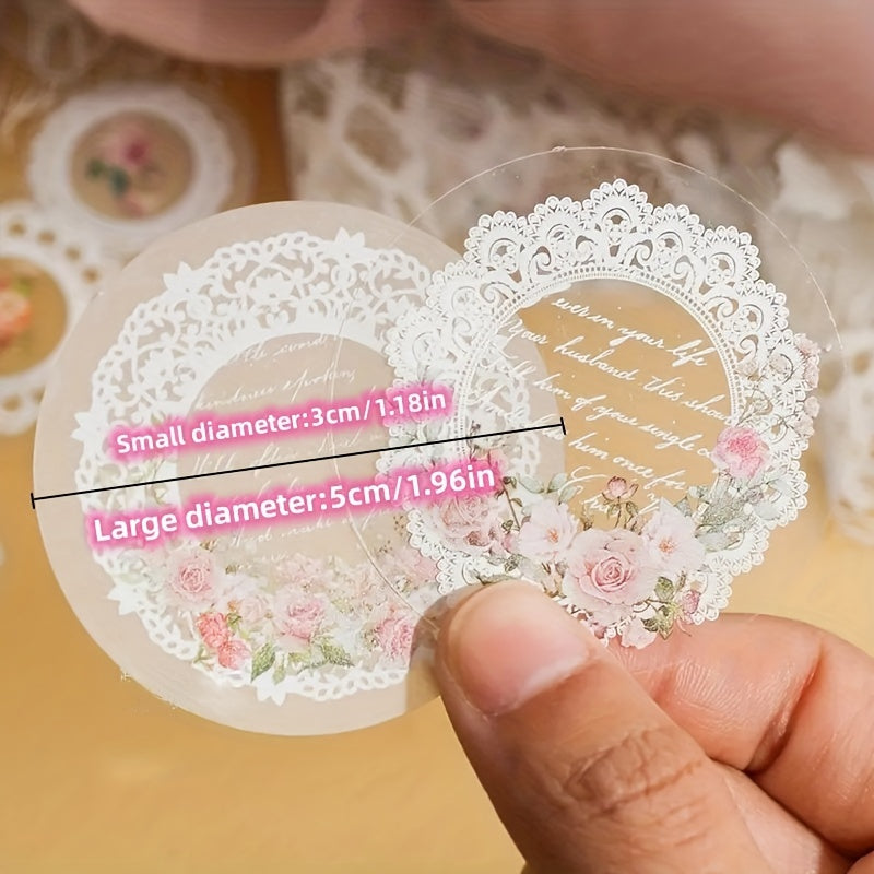 30pcs Lace Stickers Retro Stylistic Journal Diary Frame Collage Decoration
