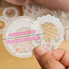 30pcs Lace Stickers Retro Stylistic Journal Diary Frame Collage Decoration