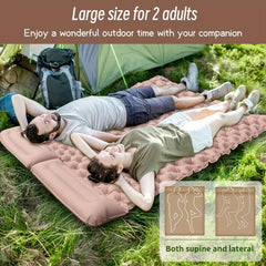 2-Person Sleeping Pad w/ Built-in Pump - Portable Inflatable Mat