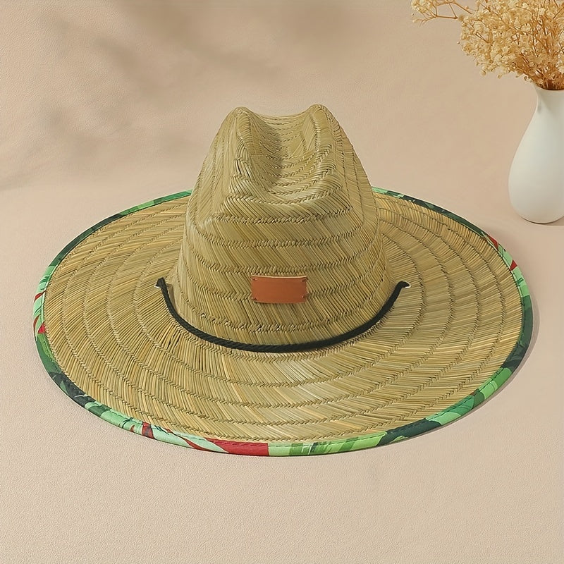 Boho Wide Brim Sun Hat Straw Hat UV Protection Women Summer