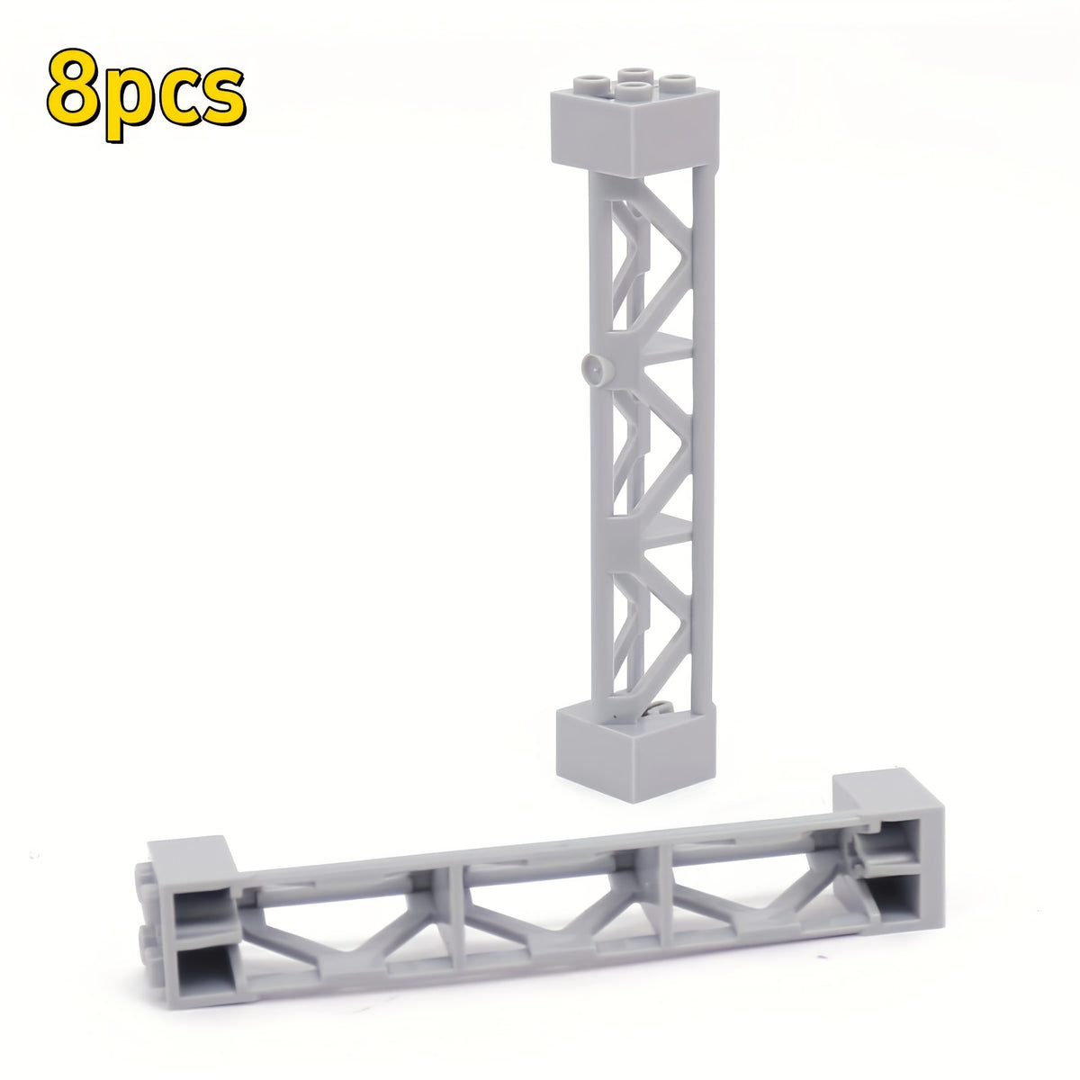 8 ABS Building Blocks 2x2x10 Support Poles and Brackets