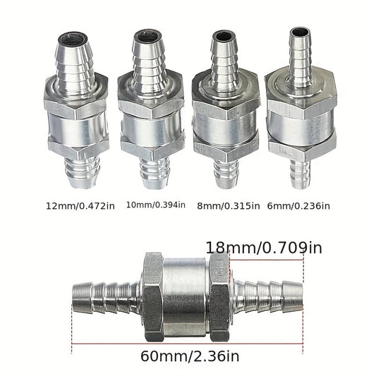 1pc 6-16mm Aluminium Alloy Fuel Non Check Valve One Way Fit Carburettor