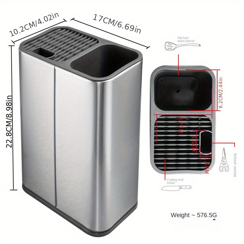 Stainless Steel Knife Holder Shelf Slot Kitchen Storage Rack