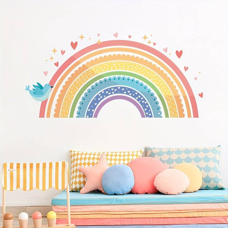 Cartoon Rainbow Lace Wall Sticker Bedroom Decorative Self-adhesive Removable