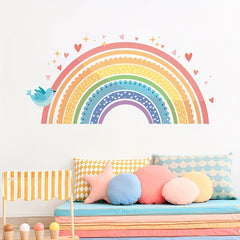 Cartoon Rainbow Lace Wall Sticker Bedroom Decorative Self-adhesive Removable