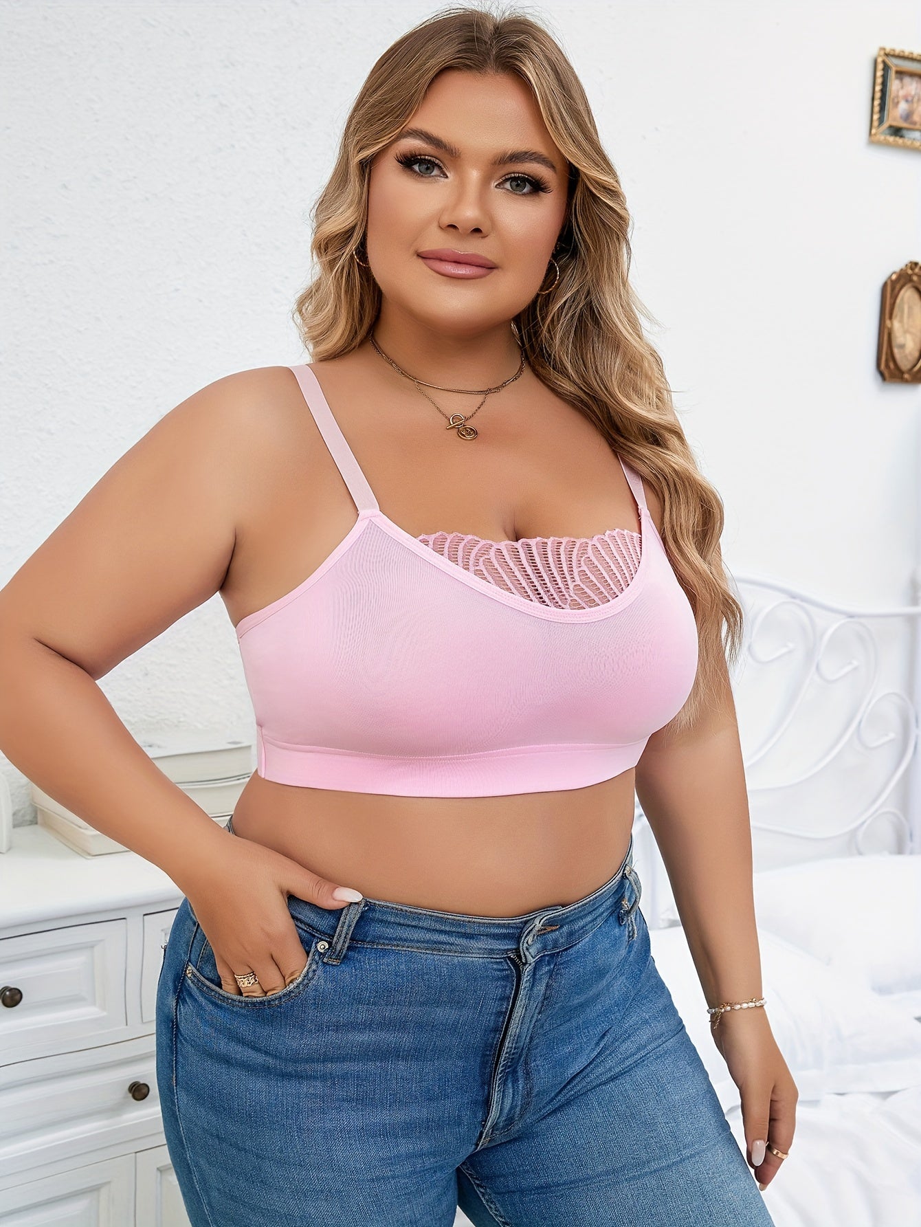  Seamless Mesh Comfort Bralette