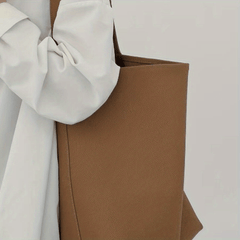 Large Capacity Bucket Bag Casual PU Leather Tote Shoulder Bag
