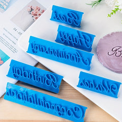 6pcs Cake Baking Molds Alphabet Letter Words Cookie Press Stamp