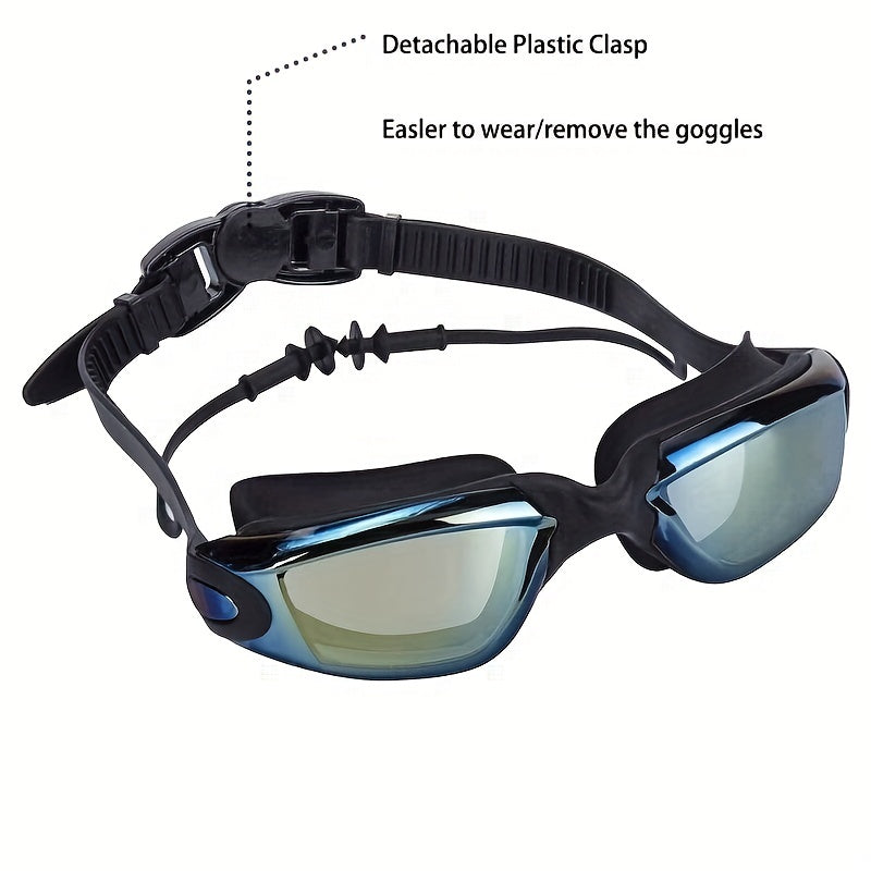 HD Large Frame Electroplating Anti-fog Swimming Goggles