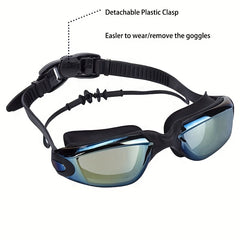 HD Large Frame Electroplating Anti-fog Swimming Goggles
