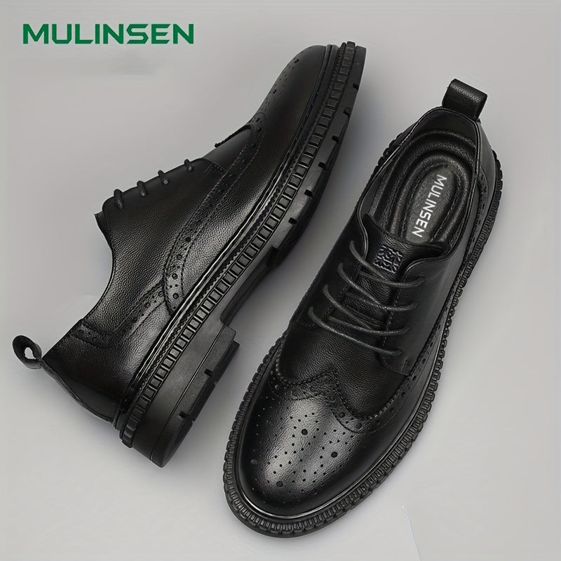 Men's Leather Brogue Dress Shoes for Wedding Party
