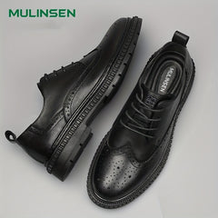 Men's Leather Brogue Dress Shoes for Wedding Party