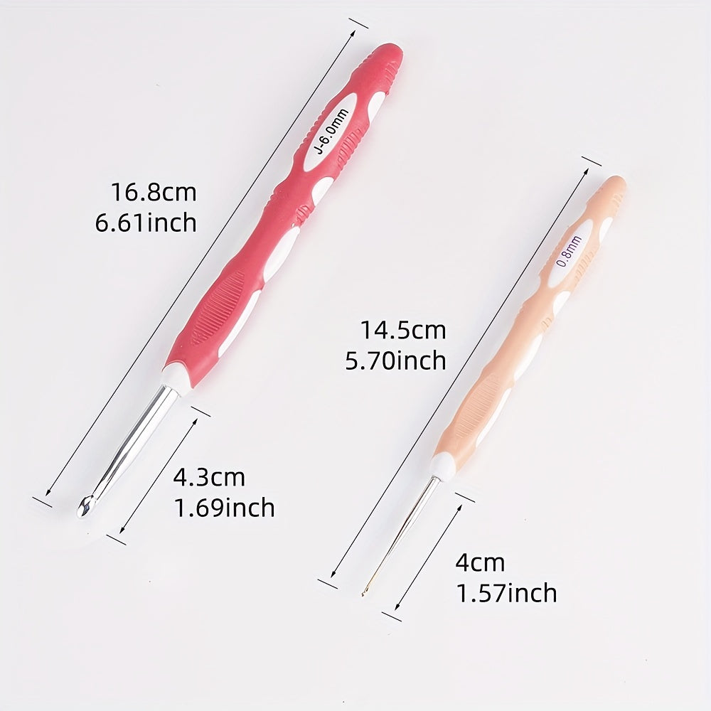 9pcs Crochet Hook Hand Knitted Needles Colorful Grip DIY Process Knitting