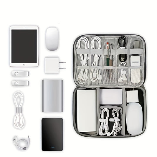 Portable Storage Bag Zipper Data Cable Handbag Organizer
