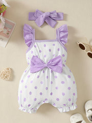 Baby Girls Polka Dot Romper & Headband Set