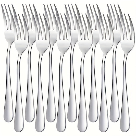 12pcs Stainless Steel Tableware Set Mirror Polished Spoon Silver