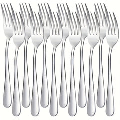 12pcs Stainless Steel Tableware Set Mirror Polished Spoon Silver