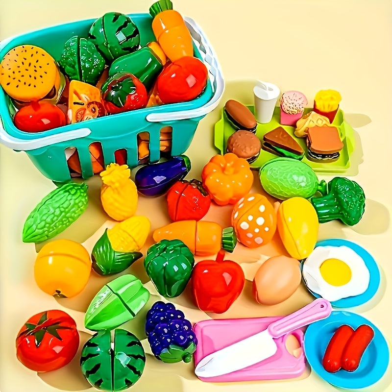 Kids' Fruit & Veggie Cutting Set Kitchen Toys - Christmas Thanksgiving