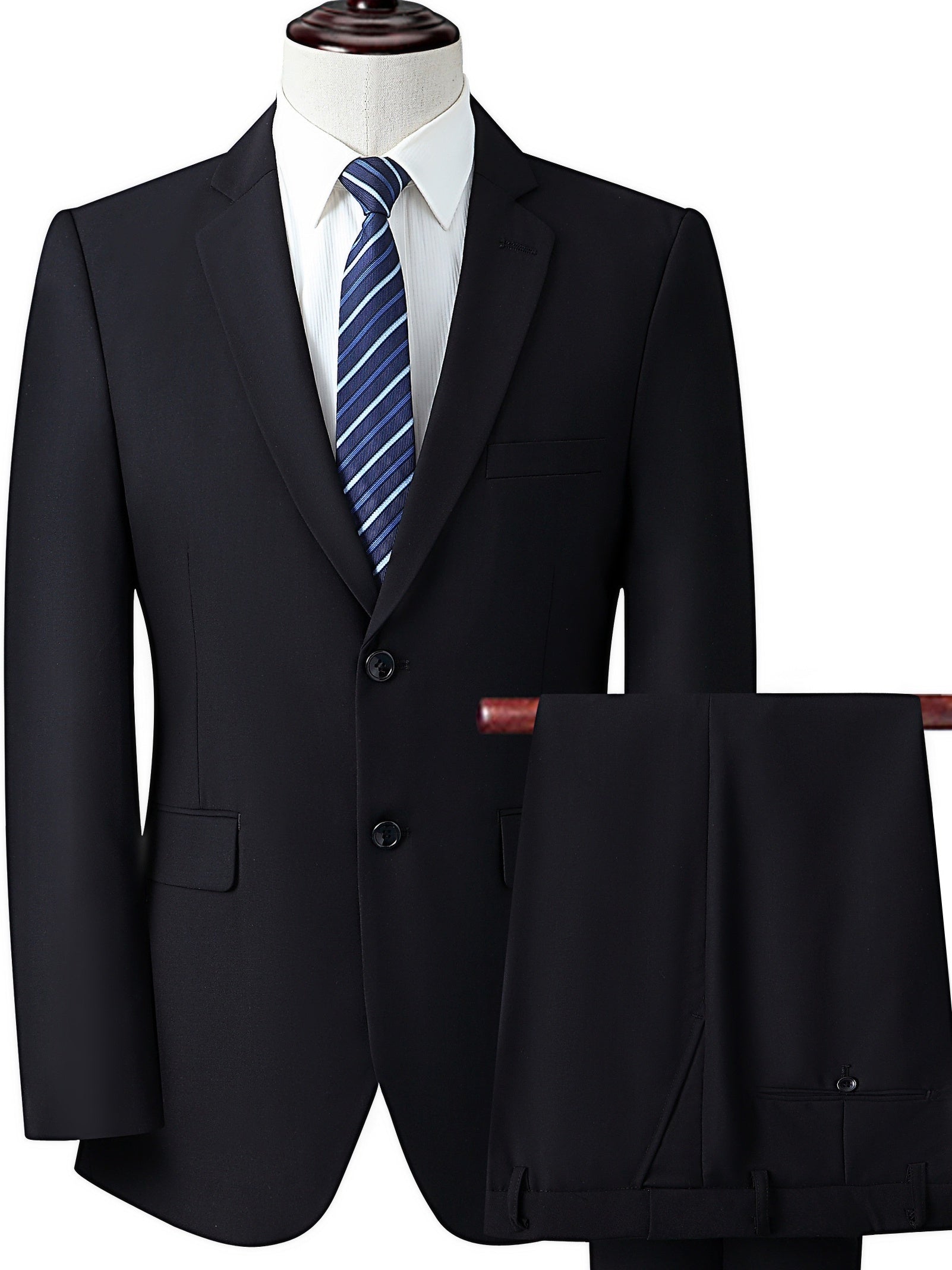 Men's Two Button Suit Jacket & Dress Pants Set - Business Dinner Wedding