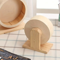 Quiet Wooden Hamster Wheel for Small Pets