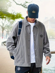 Men's Casual Lapel Button Up Jacket Coat For Spring Fall