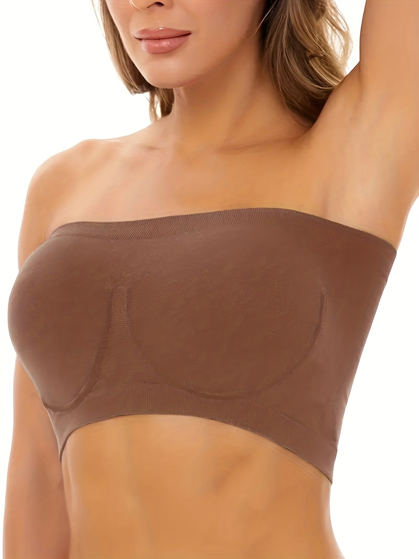 4pcs Strapless Bandeau Bras Stretch Everyday Bra Women's Lingerie & Underwear