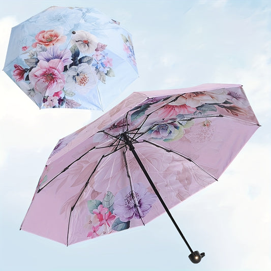 Double Sided Printed Sunshade Umbrella UV Protection Waterproof Windproof