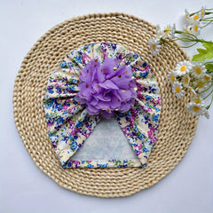 Soft Elastic Strip Flower Baby Hat For Girls
