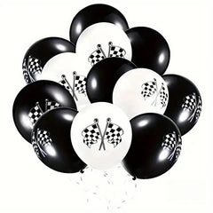 10pcs Checkered Flag Balloons Racing Car Theme Birthday Party Decoration