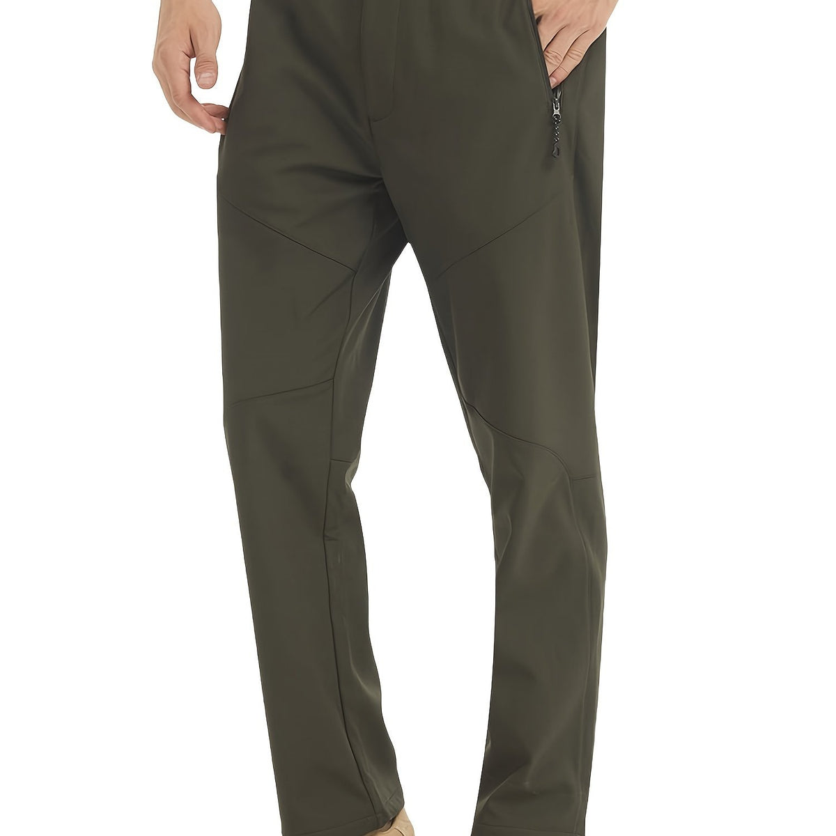 Men's Winter Pants Fleece Lined Ski Waterproof Zip Up Pockets Snow Pants