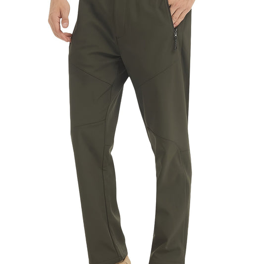 Men's Winter Pants Fleece Lined Ski Waterproof Zip Up Pockets Snow Pants