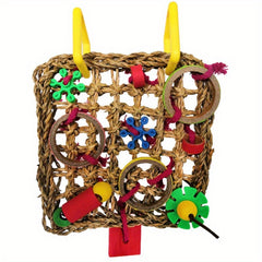 Colorful Building Block Toy & Climbing Hammock for Small Birds