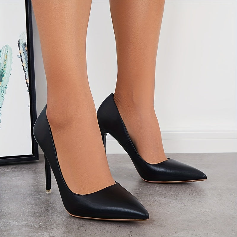 Women's Pointed Toe High Heels Slip On Stiletto Working Pumps