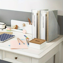 Clear Acrylic Desktop Organiser Magazine File Holder Plastic Paper Tray