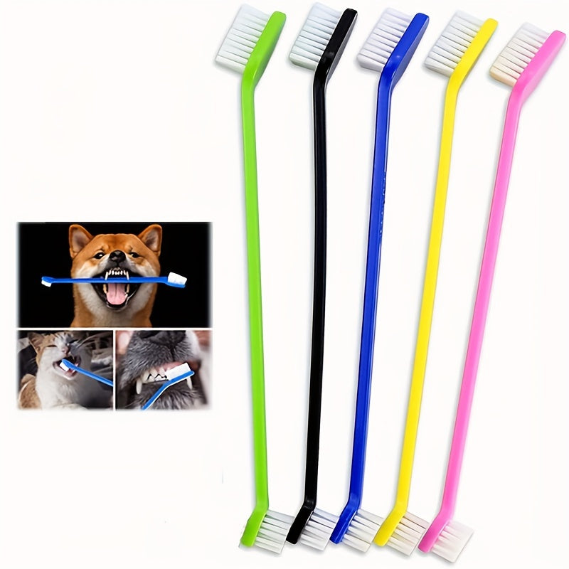 Double Headed Dog Toothbrush Soft Pet Oral Dental Care