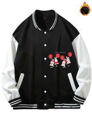 Happy Year Rabbit Graphic Men's Baseball Jacket