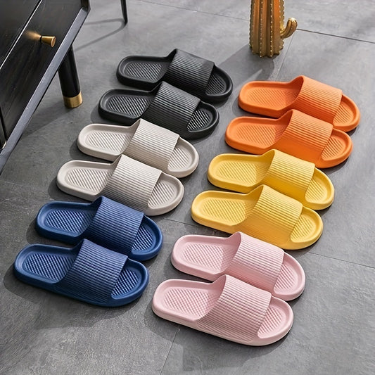 Women's Solid Slides Soft Sole Pillow Slides Lightweight Shower Shoes