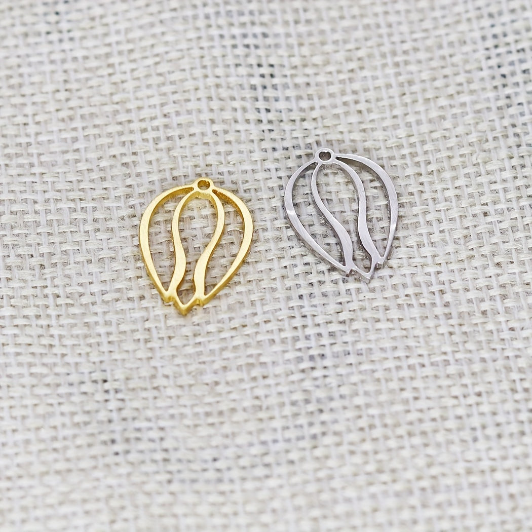 5pcs Bohemia Tulip Flower Charm Pendant For Jewelry Making
