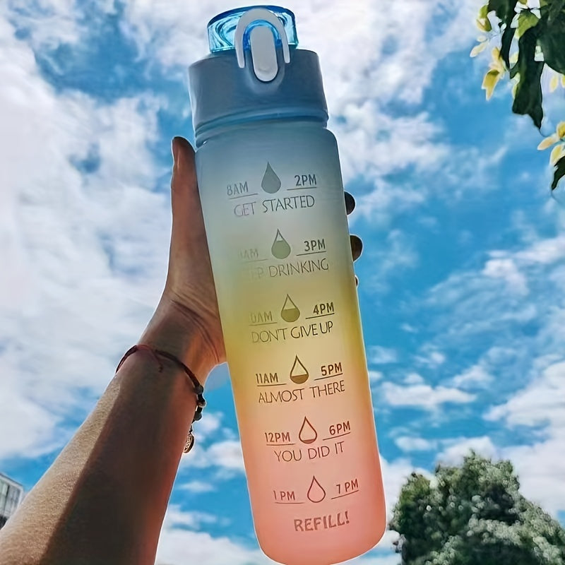 25oz 750ml Motivational Water Bottle Time Marker Gradient Non Toxic for Sports