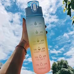 25oz 750ml Motivational Water Bottle Time Marker Gradient Non Toxic for Sports