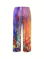  Boho Carrot Pants Women's Plus Floral Print Harem Pants